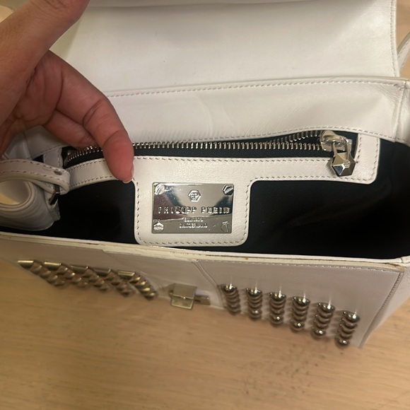 Philipp Plein White Calf Leather Crossbody Bag - Picture 7 of 9